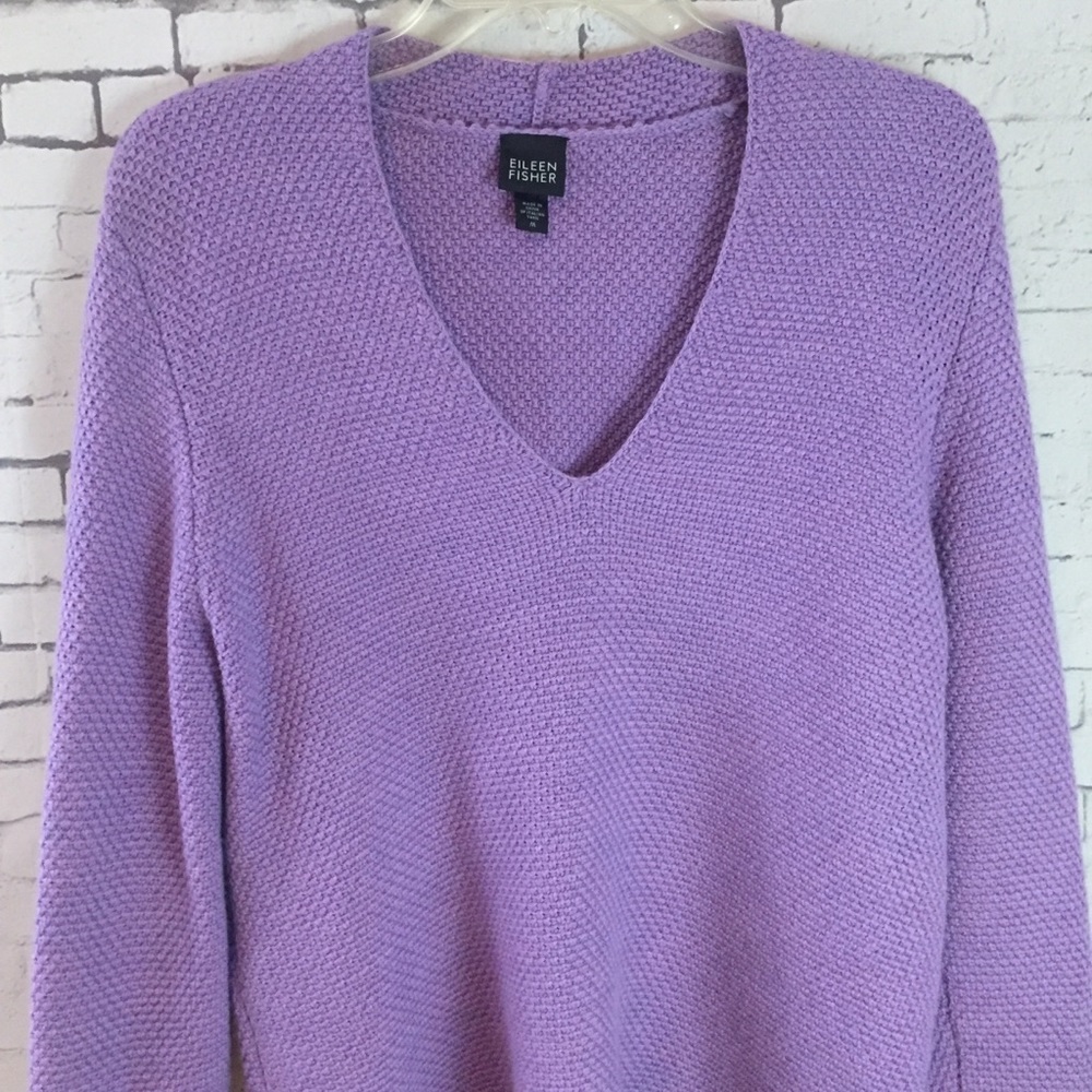 Eileen Fisher V-neck Merino Wool Sweater Sz M - Picture 6 of 8